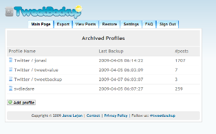 Sauvegardez tous vos Twitts avec TwitterBackup