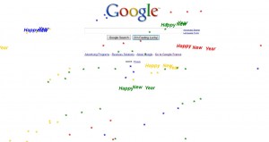 Google vous souhaite une nouvelle année avec un graphisme rétro