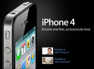 L’iPhone 4 en précommande sur l’Apple Store pour 629 et 739 euros et chez SFR à 199 et 299 euros