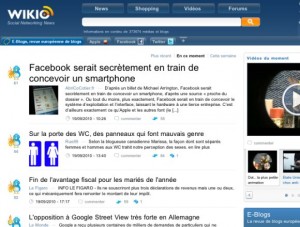 Aujourd’hui, j’ai testé la première place en home de Wikio