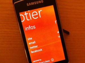 Test de Windows Phone 7 et de la création d’une application via FollowMyFeed