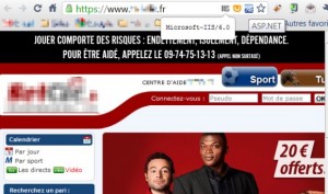 Sur trois sites de paris en ligne, 2 sont sur Microsoft Server et ASP.NET