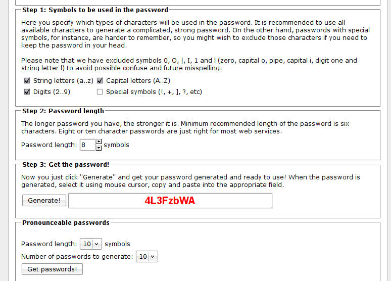 Phonetic Password Generator