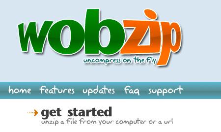 Wobzip - Décompression en ligne et gratuite