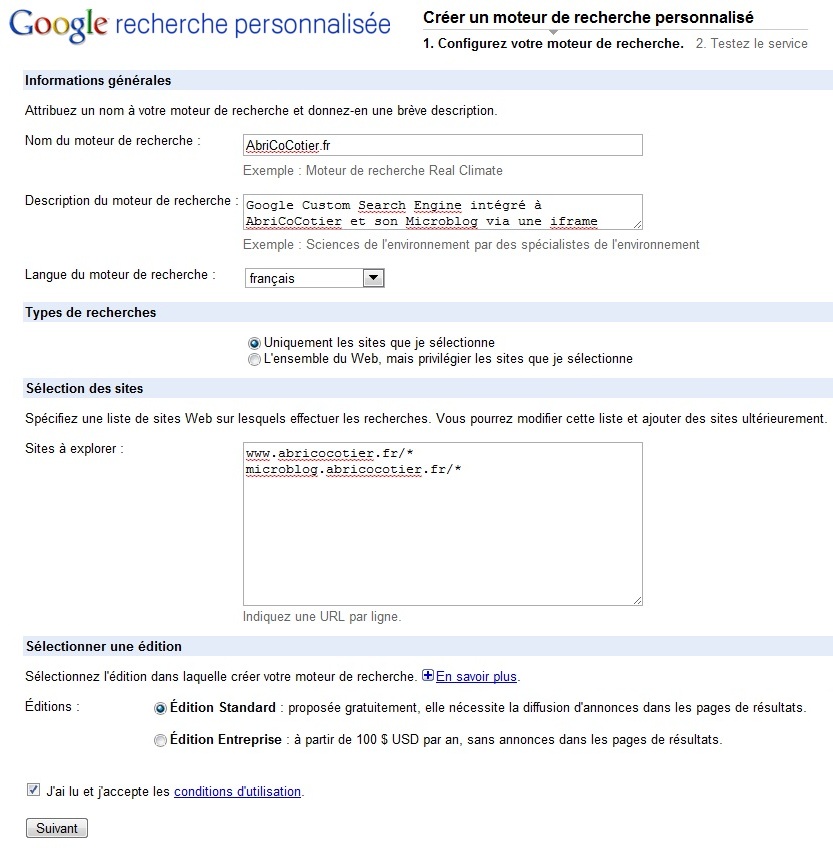Google Custom Search Engine Tutoriel