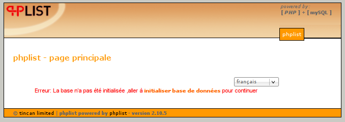 PHPList Installation en Francais
